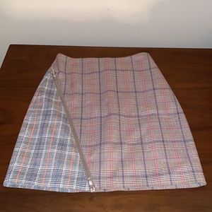 Lovers + Friends Brian Check Plaid Zipper Mini Skirt